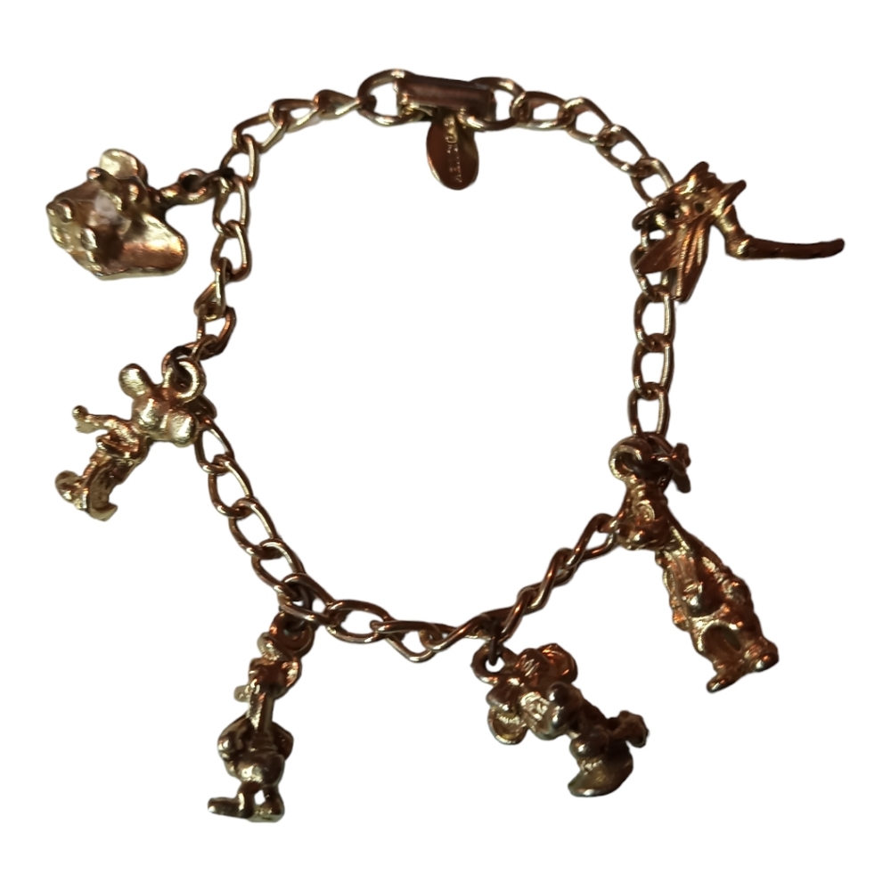 Disney Dumbo Mickey Minnie Mouse Donald Goofy Pluto Tinkerbell Charm Bracelet